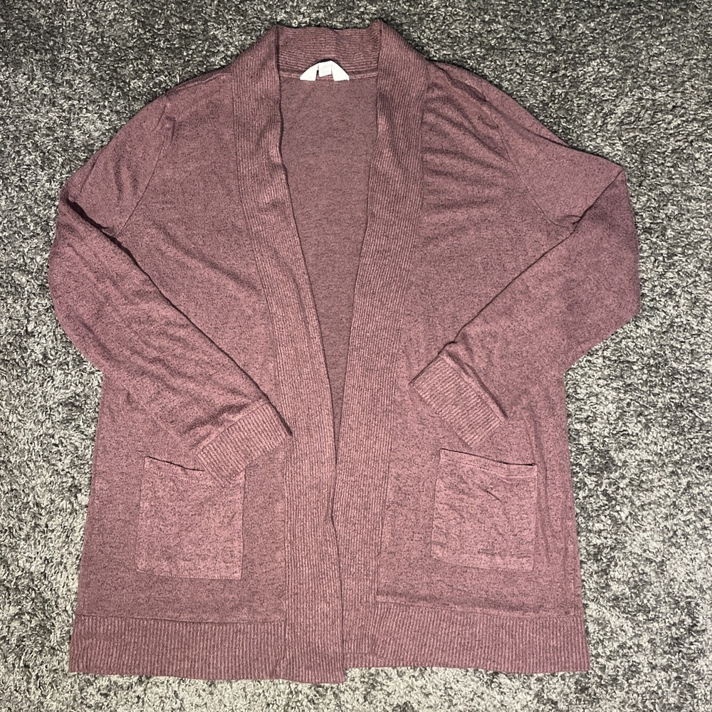 Market &‎ Spruce Soft Purple Open Front Cardigan w/ Pockets Women's Medium
